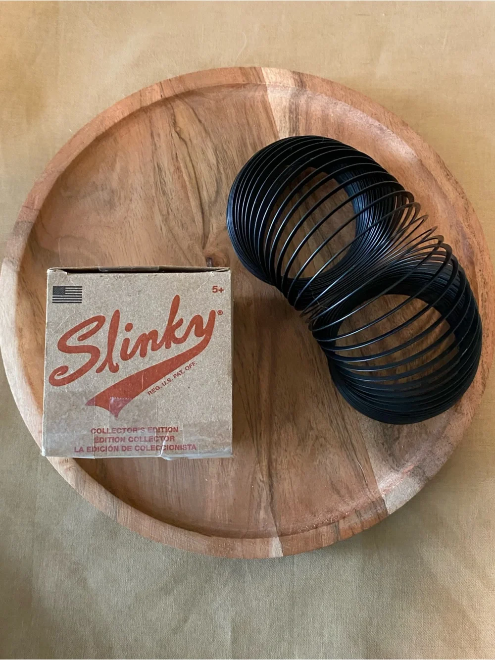 Black Metal Slinky Toy with Original Box